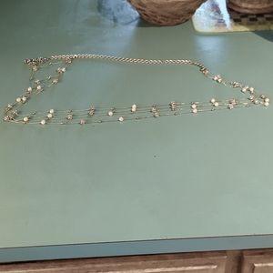 Silver and white 4 strand beaded belt